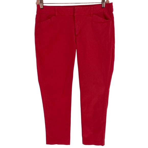 GAP Women's Size 12R Slim City Cropped Coral Pink Khaki Pants - Picture 1 of 4